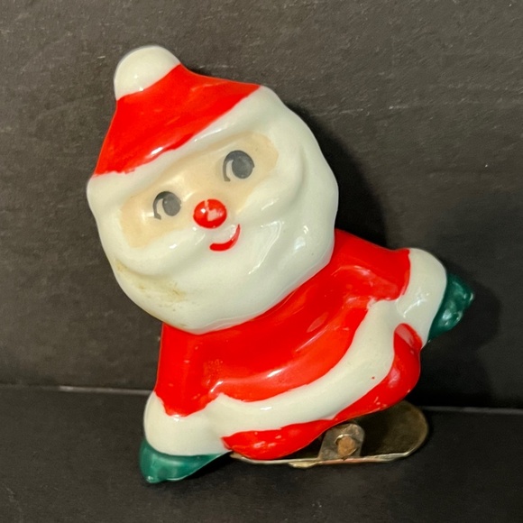 Holt Howard Other - Vintage Ceramic Holt Howard Clip-on Christmas Santa Ornament 1960s